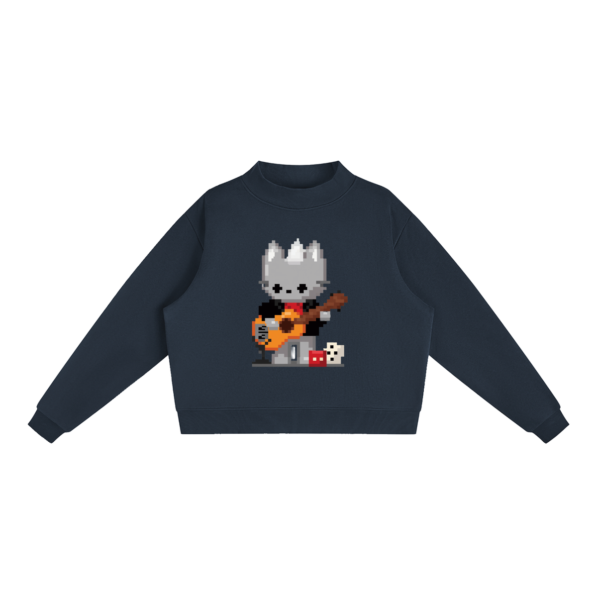void design qc Essential Fleece Mock-Neck Crew Sweatshirt