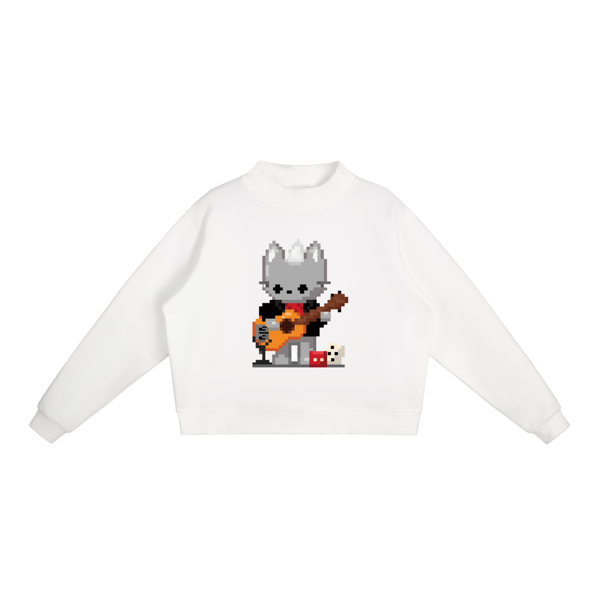 void design qc Essential Fleece Mock-Neck Crew Sweatshirt