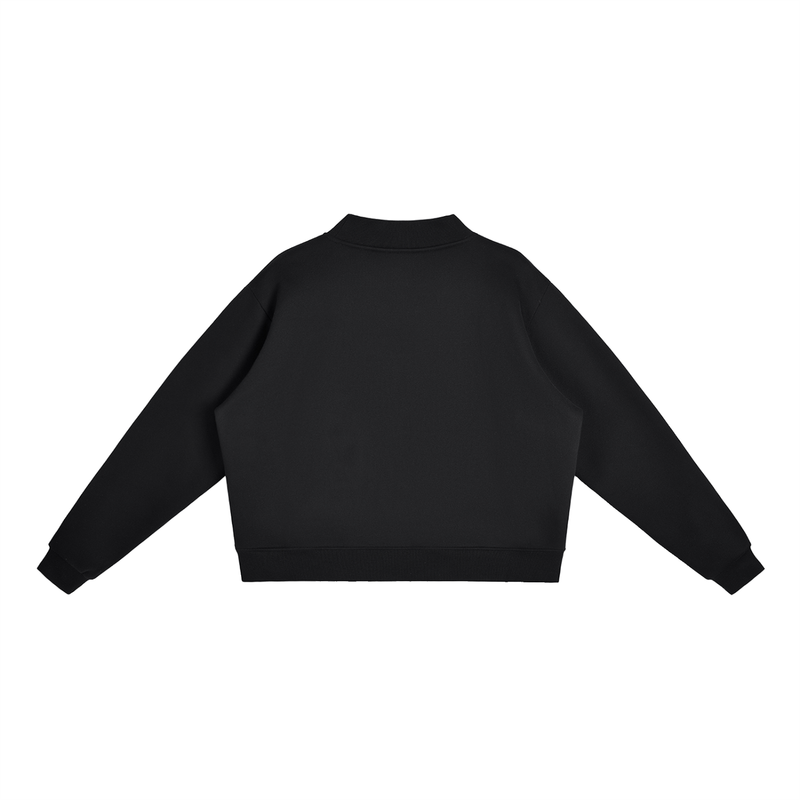 void design qc Essential Fleece Mock-Neck Crew Sweatshirt