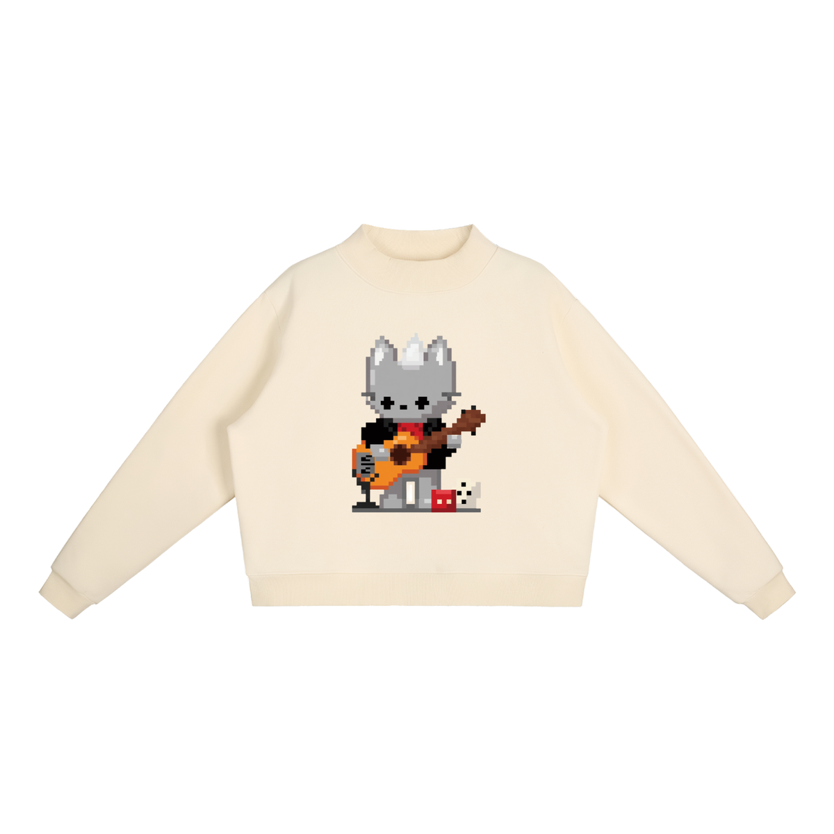 void design qc Essential Fleece Mock-Neck Crew Sweatshirt