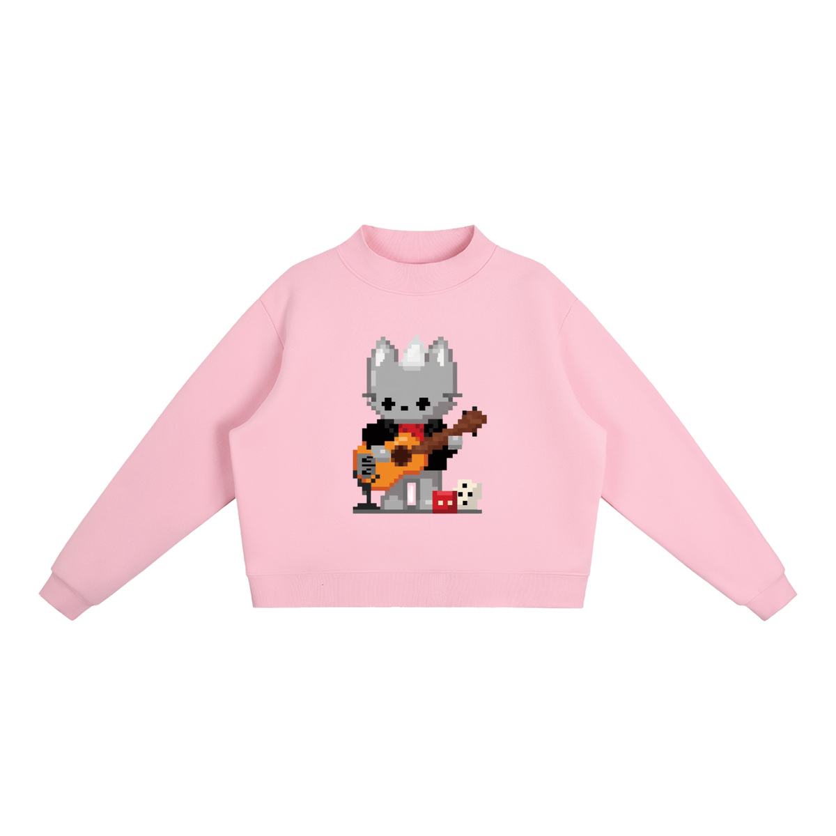 void design qc Essential Fleece Mock-Neck Crew Sweatshirt