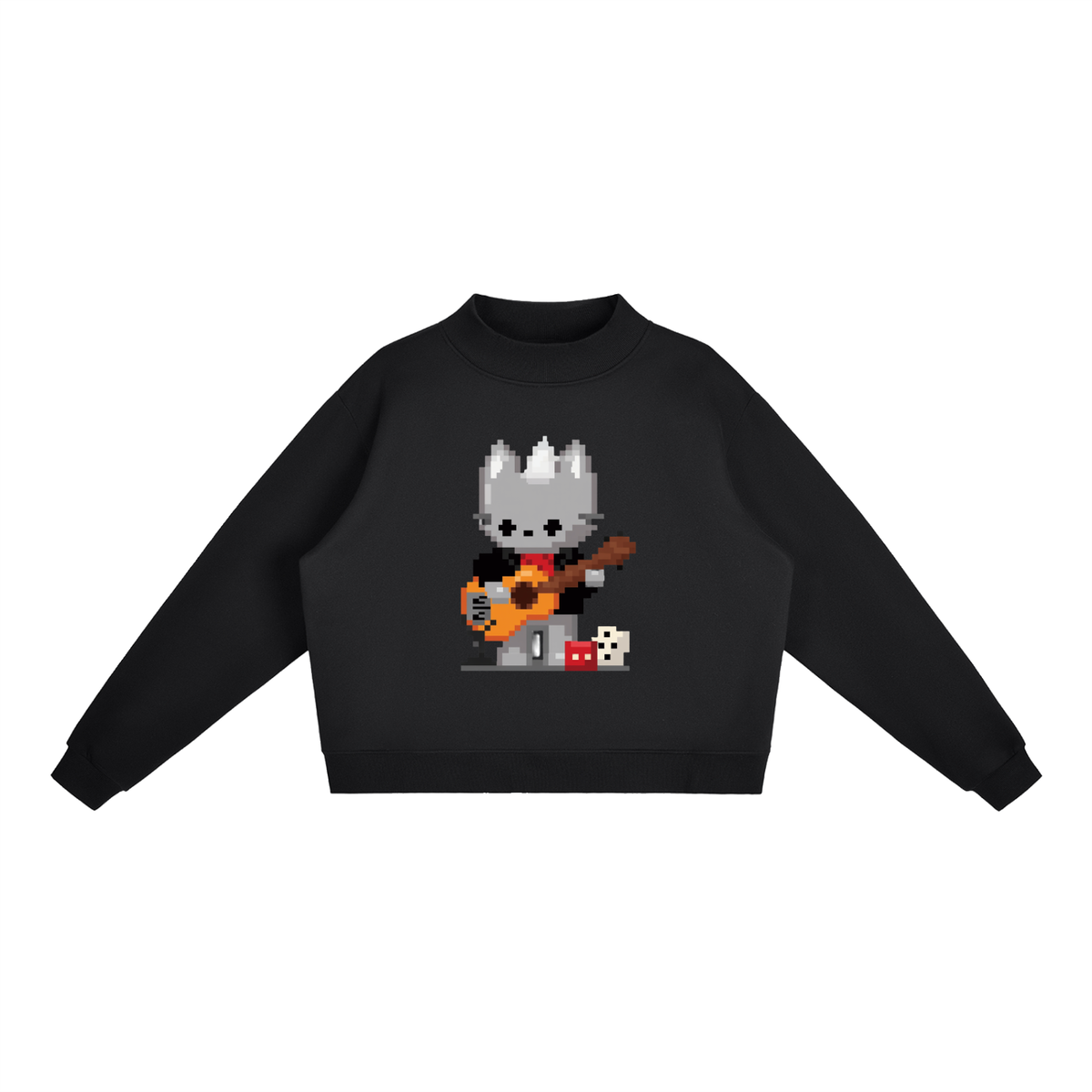 void design qc Essential Fleece Mock-Neck Crew Sweatshirt